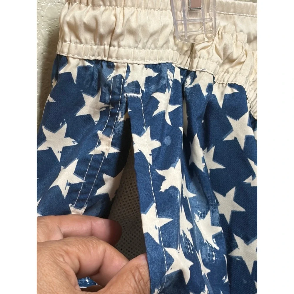 RS Surf Mens American Flag Swim Trunks XL Stars and Stripes Board Shorts Blue